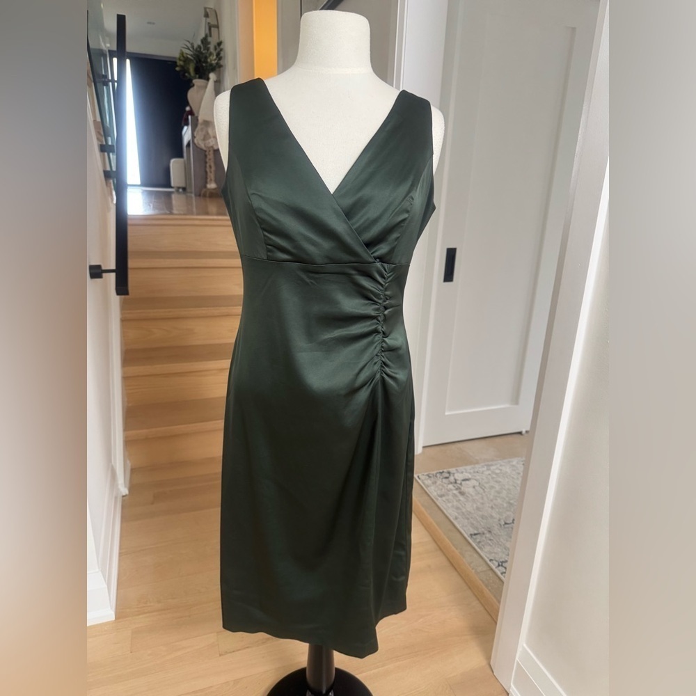 Donna Ricco New York Sleeveless Midi Dress – Forest Green – Size 8 - Picture 2 of 6
